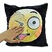 Emoji Sequin Pillow Case, Magic Presents Decorative Pillow Cover GUIGU Velvet Double Sided Reversible Mermaid Sequins Cushion Covers for Sofa Room Decor(Dull and Naughty)