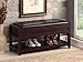 RAAMZO Espresso Bonded Leather Entryway Shoe Bench Shelf Storage Organizer