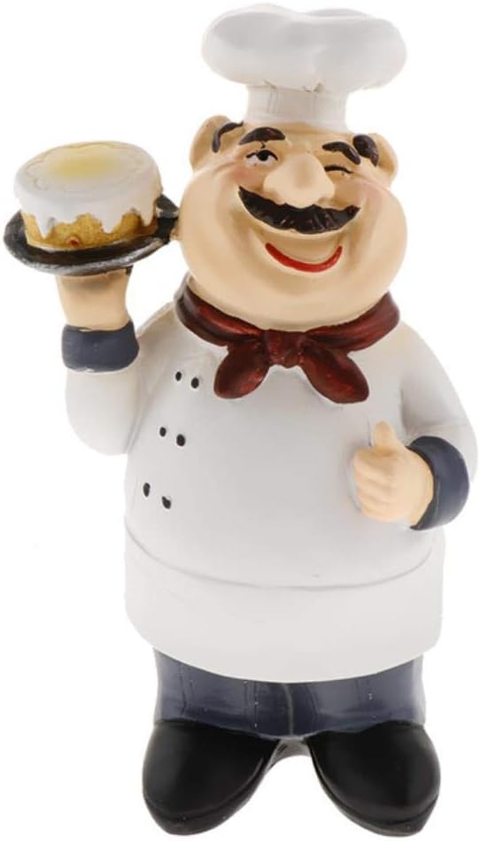 GYJZZW Decoration Statue Sculpture Crafts Resin Decorative Ornaments Cook Statue French Chef Figurines For Kitchen Restaurant Cafe Decor Home Bedroom Table Decoration,Size-1,China