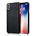 JISONCASE iPhone X Leather Case, iPhone X Case, Vintage Series Slim Back Case Grip Cover with Metallic Buttons for 2017 Apple iPhone X 5.8