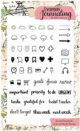 Everyday Journaling A6 Stamp Set Icons & Headers Set of 51 | Journal Essentials