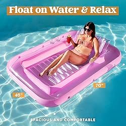 Sloosh Inflatable Tanning Pool Lounge Float, 70" x