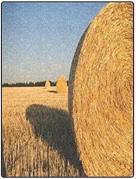 Bales Hay Sunny Days Warmer Winter Fleece Throw Plush Blanket 58 x 80 inches (Large)