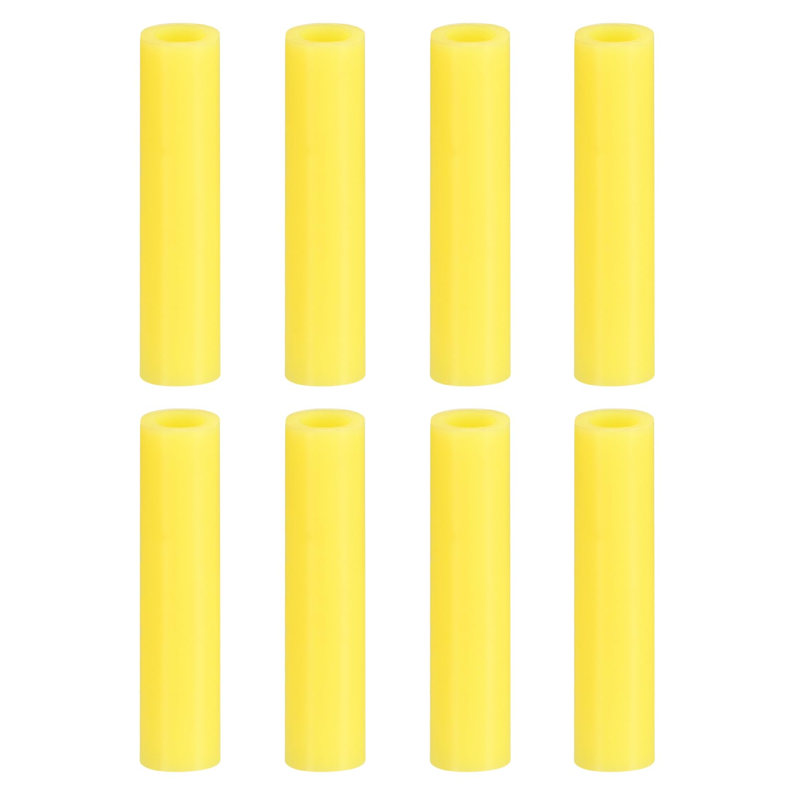Photo 1 of uxcell 8pcs Silicone Straw Tips, Metal Straw Covers, Soft Reusable Straws Tips Fit for 6mm/0.24" OD Stainless Steel Straws (Yellow, 42mm Long?