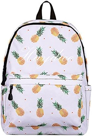 Haydice school backpack travel bags for girls and teen daypack school bags Canvas floral bag (Small Pineapple)