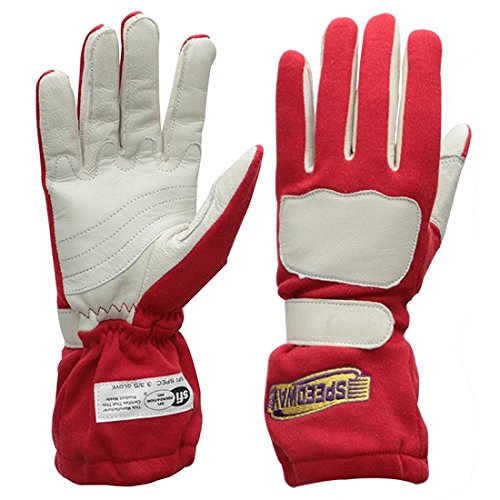 Speedway Motors Red Nomex Racing Gloves-Double Layer-Small