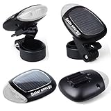 Costmad Solar Powered Bike Cycle Clip On Front Head Light Bicycle Safety Accessory 2 Function LED Front Headlight Lamp White