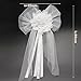 Junxia Pearl Bud Silk Ribbon Flower for Wedding Party Decoration,Bridal Car,Wedding Car Decoration 2 pcs/Set