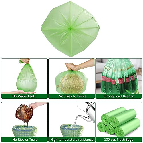 4 Gallon Small Trash Bags Biodegradable Trash Bags Extra Strong Small Garbage Bags Unscented, for Bathroom Bedroom Office Kitchen Trash Can ( 4 Gallon 100PCS)