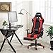 Gaming Chair Office Desk Chair High Back Computer Chair Ergonomic Adjustable Racing Chair Executive PC Chair with Headrest,Massager Lumbar Support & Retractible Footrest (Red)