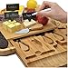 Bamboo Cheese Board & Cutlery Set - Large Charcuterie Board Set Cheese Platter with Slide-Out Drawer - House Warming Gifts New Home, Anniversary Wedding Gifts for Couples, & Cool Bridal Shower Gifts