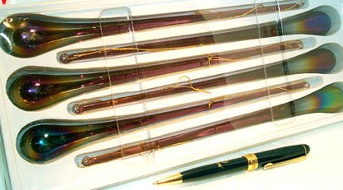 Tear Drop Hanging Glass Ornament iridescent PURPLE 10.4" long 6 pcs. 26PE