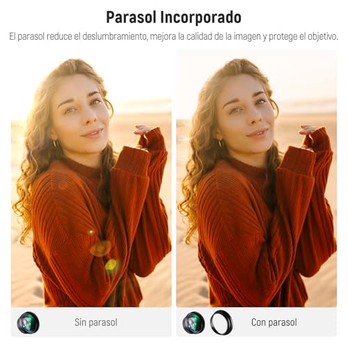 NEEWER HD 85mm Telefoto Lente Telefóno Solo para 17mm Rosca Placa Posterior,Aumento 2.5X Compatible con SmallRig Phone Cage Carasca para iPhone Samsung con Adaptador 17mm Lente y Parasol,LS-59