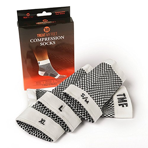 Plantar Fasciitis Compression Socks by Treat My Feet – Relief from Foot Pain, Swelling & Edema – Improves Blood Circulation, Achilles Heel & Arch Support – FDA Registered Ankle Sock (Large - 3 Pack) - Thumbnail 7