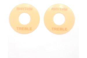 harpfeas 2PCS LP Guitar Toggle Switch Washer Rhythm Treble Ring Plate for Epihone Les Paul Electric Guitar (Cream w/Gold)