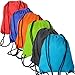 6 Pack Drawstring Backpack Bags 420D polyester fabric Folding Shoulder Cinch Bag