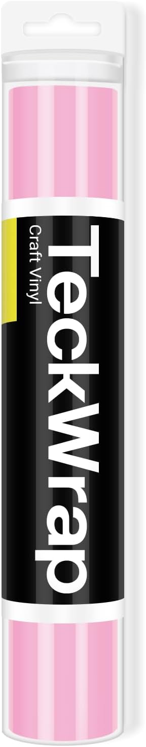 TECKWRAP 001 Permanent Vinyl Roll Sweet Pink 12 x 10ft Glossy Light Pink