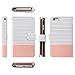 ULAK iPhone 6 Plus Case, iPhone 6s Plus Wallet Case, Flip Folio PU Leather Cover with Multi Card Holders Pockets Magnetic Closure Case for Apple iPhone 6/6s Plus 5.5 inch, Rose Gold+Minimal Stripes