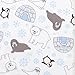 Igloo Friends Deluxe Flannel Fitted Crib Sheet - Artic Animals Scatter Print Cotton Flannel, Blue, Gray and White, Fully Elasticized, 10 in Deep Pockets, Fits Standard Crib Mattress 28 in x 52 in