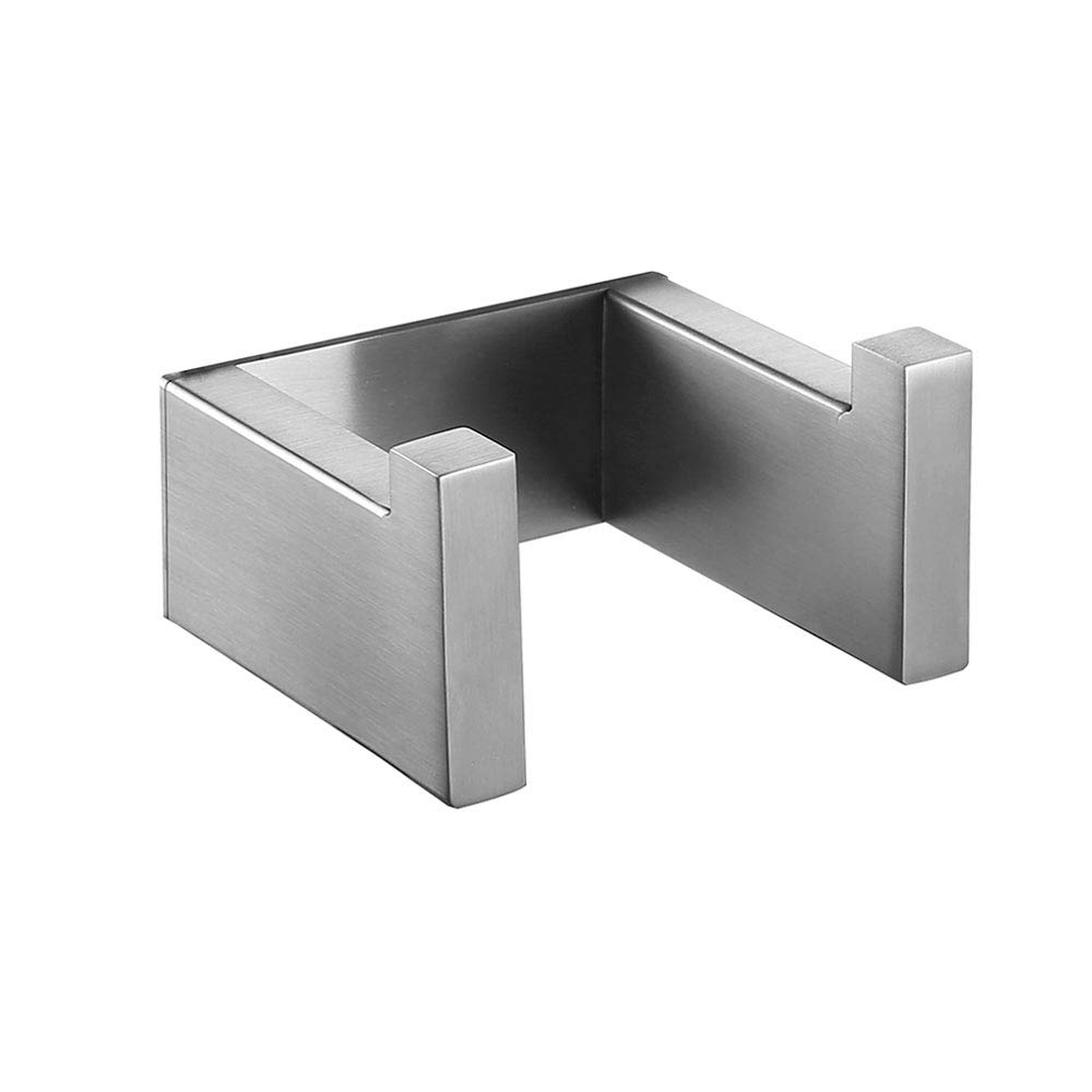Celbon Self Adhesive Towel Hook Brush Bathroom Towel Hanger Coat Hook Robe Hook SUS 304 Stainless Steel Easy Installation Without Drilling