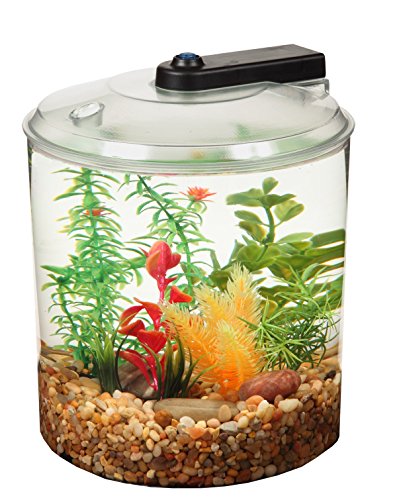 KollerCraft 1.5 Gallon 360 View Aquarium with LED Lighting