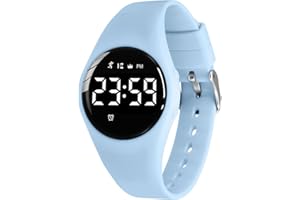 A ALPS Kids Watches for Girls Boys Digital Sport Watch with Step Counter Pedometer Vibration Alarm Clock, No App Waterproof Fitness Tracker Kids Watch Boys Girls Teens Students Ages 5-16
