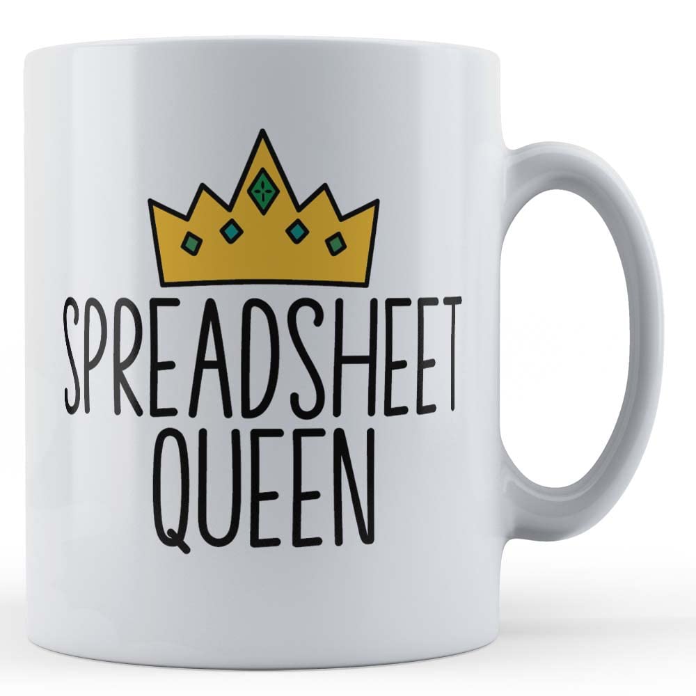 Father Fox - Work, Spreadsheet Queen - Colleague Gift Mug, Ceramic, 11fl.oz.