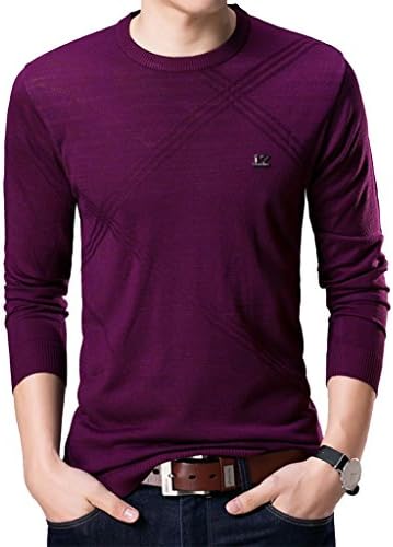 Tidecloth Men's Loose Fit Set head printing Leisure time Tee Shirt Amaranth 42