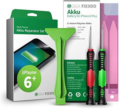 GIGA Fixxoo compatible with iPhone 6 Plus Lithium-Ion Battery Complete Replacement Kit with Illustrated Instructions for Installation DIY; Full Tools Sets for Quick & Easy Repair