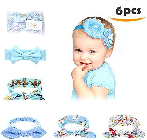 Baby Headband - Hepheas Baby Girl Hairband Elastic Hair Hoops for Toddlers Newborn Teens (Blue)