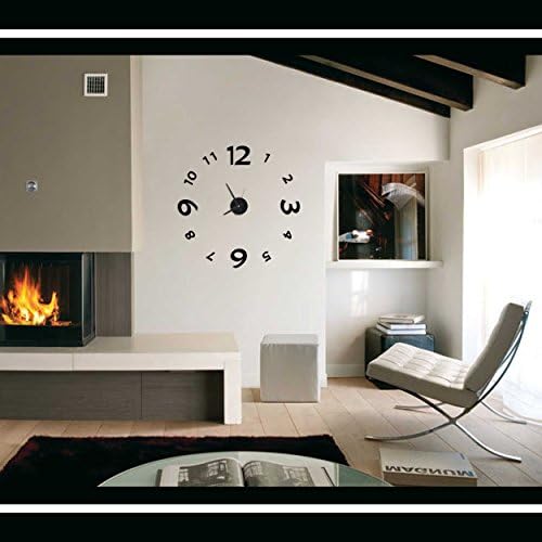 Time It Designer Self Adhesive Innovative DIY (Do It Yourself) Analog Wall Clock - (Black) - CLWC108