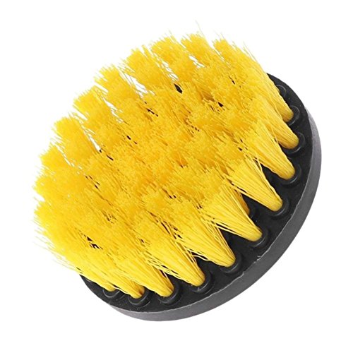 Drill Brush Attachment Set, 3Pcs Power Scrubber Brush Cleaning Kit for Shower Cleaner, Bathroom Surfaces,Grout, Floor, Tub, Car,Tile, Corners, Kitchen,Grill - Fits Most Drills (Yellow)