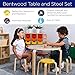 ECR4Kids Bentwood Round Table and Stool Set, Kids Furniture, Assorted, 5-Piece