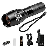 S&P FL006 LED Portable Zoomable Tactical Flashlight ,Rechargeable 18650 Battery and Charger Included ,Adjustable Focus,Super Bright 800 Lumens Torch For Hiking, Camping, Emergency