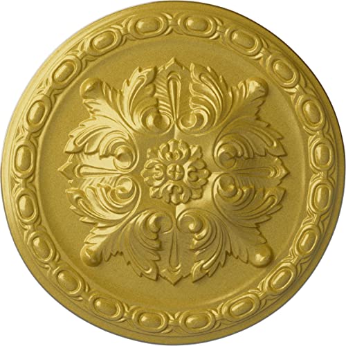 Ekena Millwork CM12STRGS 11-3/4" x 3/8" Stockport Ceiling Medallion, Rich Gold