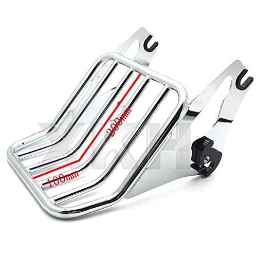 HK MOTO- Motorcycle Chrome H-D Detachables Two-Up Luggage Rack For 09-later Touring models (i.e Road King FLHR/ Road Glide FLTRX)