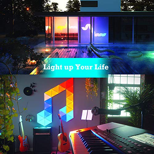 Triangle Wall Lights Gaming Setup, Smart LED Gaming Light Panels RGBW with Remote Control, Touch