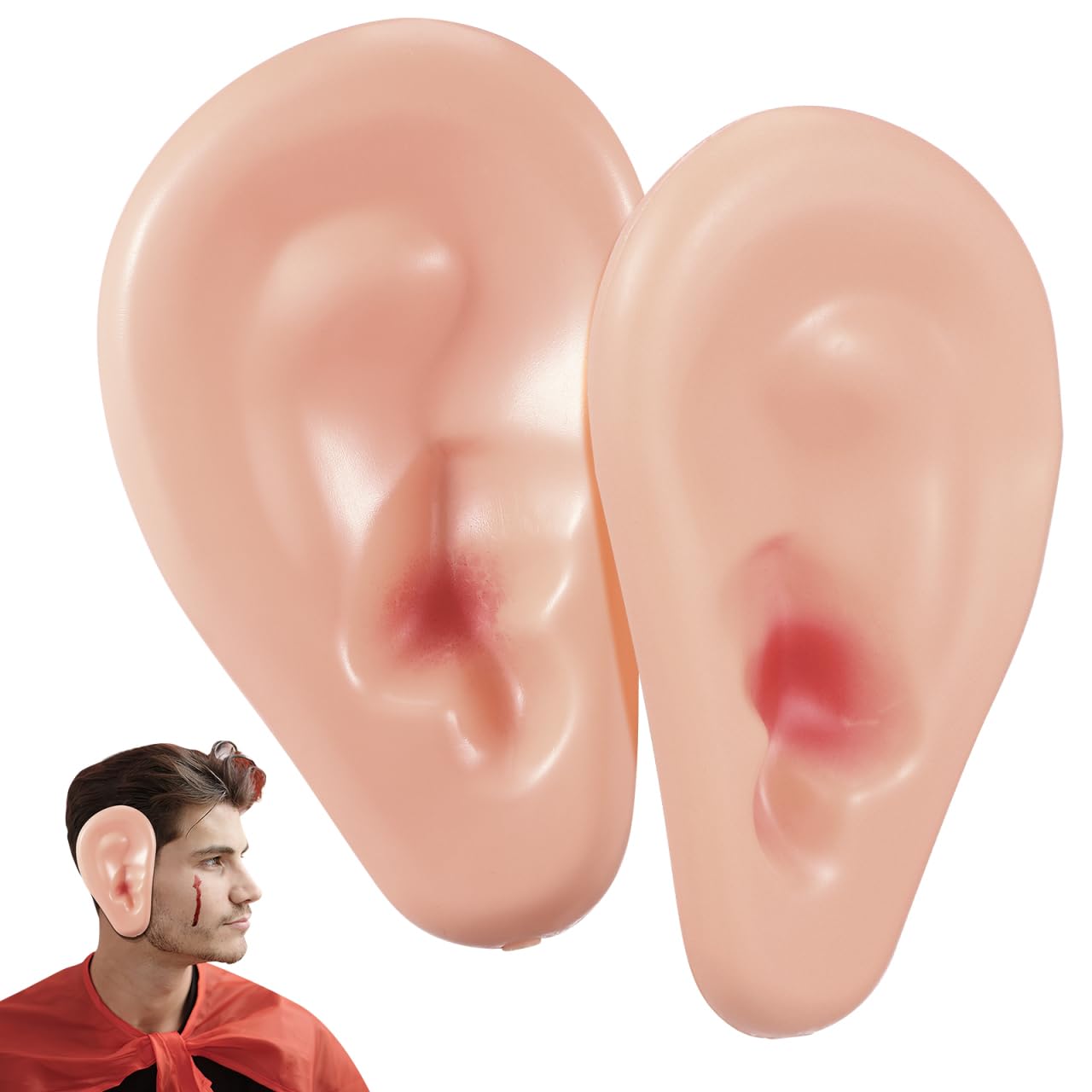 Happyyami 1 Pair Big Fake Ear Gaint Ears Prop Novelty Comedy Fancy Dress Party Supplies Dwarf Cosplay Accessory for April Fools' Day Halloween Christmas Cosplay