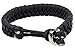 The Friendly Swede Set of 2 Fish Tail Paracord Bracelets with Metal Clasp, Survival Bracelets for Men, Paracord Bracelets for Men, Rope Bracelets - Adjustable Size - Black + Red - Fits 7