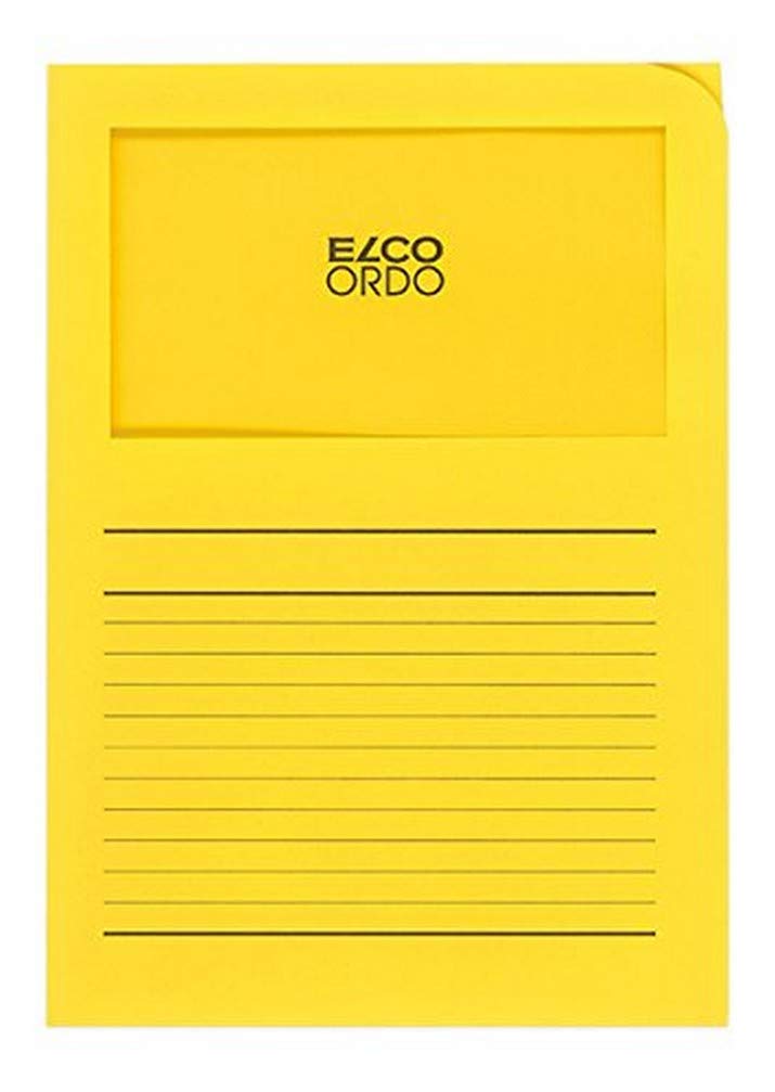 ELCO Ordo Classico, Organizer Folder with Window, 220 x 310 mm, 120 g/m², FSC Mix, Yellow, Pack á 100 folders