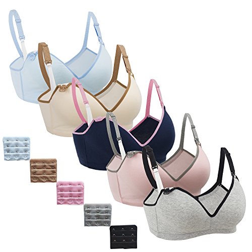 Nursing Bra,Womens Maternity Breastfeeding Bra Wireless Sleeping Bralette with Extenders,L Size (Best Bras For Pregnant Women)