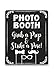 Cumo Photo Booth Sign with Stand - Black Chalkboard Style, for Weddings or Any Party or Celebration - 14 inch X 11 inch