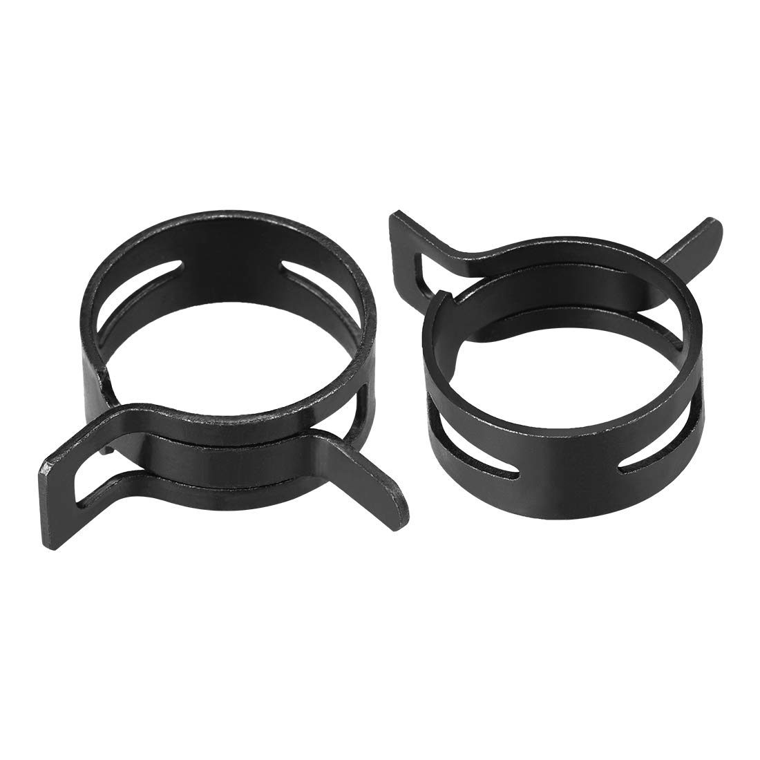 uxcell Steel Band Clamp 26mm Inner Dia Fit 27.5-30mm OD Hose Spring Band Type Action Fuel Line Silicone Tube Clip Clamp Black 5Pcs