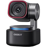OBSBOT Tiny 3 AI-Powered Spatial Audio 4K Webcam, AI Tracking PTZ Camera with 1/1.28" Sensor, Tri-Mic, Voice & Gesture Contro