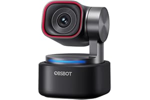 OBSBOT Tiny 3 AI-Powered Spatial Audio 4K Webcam, AI Tracking PTZ Camera with 1/1.28" Sensor, Tri-Mic, Voice & Gesture Contro