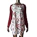 AIMTOPPY Fashion Women Long Sleeve Floral Striped Splicing O-Neck T-Shirt Blouse (XL, Red)