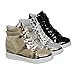 shoewhatever Women's Metallic Glitter High Top Lace Up Wedge Heels Fashion Sneakers