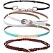 kilofly 4pc Women's Genuine Leather Adjustable Thin Skinny Belt Waistband Set