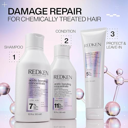 Redken Acidic Bonding Concentrate Shampoo For Damaged Hair Repair - Strengthens and Repairs Weak and Brittle Hair, Sulfate-Free, With Citric Acid
