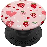 Cute Strawberry Heart Pattern PopSockets Adhesive PopGrip